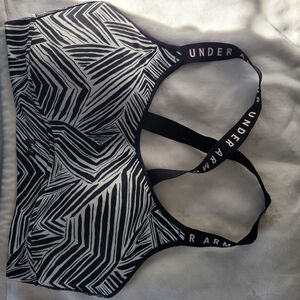 Women's Under Armour Sports Bra Large Black White Zebra Print